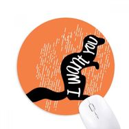 Dıythinker Siyah Sincap Hayvan Silüeti Doğal Baskılı Yuvarlak Kaymaz Kauçuk Mouse Pad