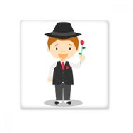 Dıythinker Siyah Takım Arjantin Karikatür 15x15 cm Seramik Karo