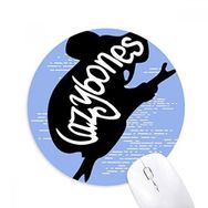 Dıythinker Siyah Tembel Hayvan Silüeti Doğal Baskılı Yuvarlak Kaymaz Kauçuk Mouse Pad