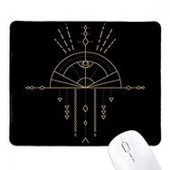 Dıythinker Siyah Totem Desenli Geometri Fan Uzaylı Kaymaz Fare Altlığı