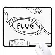 Dıythinker Siyah Veri Kablosu USB Fiş Hattı El Çizimi Kaymaz Fare Altlığı