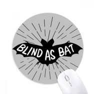 Dıythinker Siyah Yarasa Hayvan Silüeti Doğal Baskılı Yuvarlak Kaymaz Kauçuk Mouse Pad