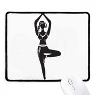 Dıythinker Siyah Yoga Kız Standı Silüeti Kaymaz Fare Altlığı