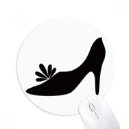 Dıythinker Siyah Yüksek Topuklu Çiçek Desenli Silüet Baskılı Yuvarlak Kaymaz Kauçuk Mouse Pad