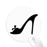 Dıythinker Siyah Yüksek Topuklu Çiçek Silueti Desenli Baskılı Yuvarlak Kaymaz Kauçuk Mouse Pad