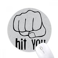 Dıythinker Siyah Yumruk Kişiselleştirilmiş Jest Deseni Baskılı Yuvarlak Kaymaz Kauçuk Mouse Pad