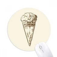 Dıythinker Sketch Dondurma Tatlı İllüstrasyon Baskılı Yuvarlak Kaymaz Kauçuk Mouse Pad