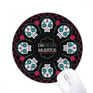 Dıythinker Skull Rose Happy The Day Of The Dead Baskılı Yuvarlak Kaymaz Kauçuk Mouse Pad