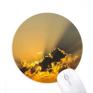 Dıythinker Sky Sunshine Koyu Turuncu Bulutlar Baskılı Yuvarlak Kaymaz Kauçuk Mouse Pad