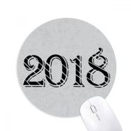 Dıythinker Slash Font 2018 Happy New Year Baskılı Yuvarlak Kaymaz Kauçuk Mouse Pad