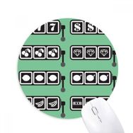 Dıythinker Slot Makinesi Kazanan Desen İllüstrasyon Baskılı Yuvarlak Kaymaz Kauçuk Mouse Pad