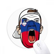 Dıythinker Slovenya Bayrağı Makyaj Maskesi Çığlık Atan Şapka Baskılı Yuvarlak Kaymaz Kauçuk Mouse Pad