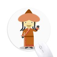 Dıythinker Smile Palto Moğolistan Çizgi Film Baskılı Yuvarlak Kaymaz Kauçuk Mouse Pad