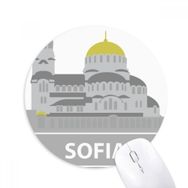 Dıythinker Sofia Bulgaristan Gri Kent Simgesi Desenli Baskılı Yuvarlak Kaymaz Kauçuk Mouse Pad