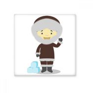 Dıythinker Soğuk Ceket Greenland Çizgi Film 15x15 cm Seramik Karo