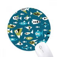 Dıythinker Soğuk Renk Blokları Soyut Balıklar Baskılı Yuvarlak Kaymaz Kauçuk Mouse Pad