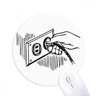 Dıythinker Soket Fişi Desenli Devre Diyagramı Baskılı Yuvarlak Kaymaz Kauçuk Mouse Pad