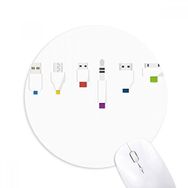 Dıythinker Soket Fişi Şarj Kablosu Desenli Baskılı Yuvarlak Kaymaz Kauçuk Mouse Pad