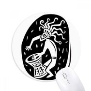 Dıythinker Soyut Antik Mısır Firavun Silüeti Baskılı Yuvarlak Kaymaz Kauçuk Mouse Pad