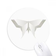Dıythinker Soyut Beyaz Kelebek Origami Desenli Baskılı Yuvarlak Kaymaz Kauçuk Mouse Pad