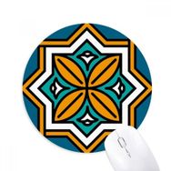 Dıythinker Soyut Geometri Fas Tarzı Desen Baskılı Yuvarlak Kaymaz Kauçuk Mouse Pad