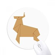 Dıythinker Soyut Noel Geyiği Origami Desenli Baskılı Yuvarlak Kaymaz Kauçuk Mouse Pad