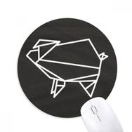 Dıythinker Soyut Origami Domuz Geometrik Şekilli Baskılı Yuvarlak Kaymaz Kauçuk Mouse Pad