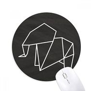 Dıythinker Soyut Origami Fil Geometrik Şekilli Baskılı Yuvarlak Kaymaz Kauçuk Mouse Pad