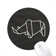 Dıythinker Soyut Origami Gergedan Geometrik Şekilli Baskılı Yuvarlak Kaymaz Kauçuk Mouse Pad