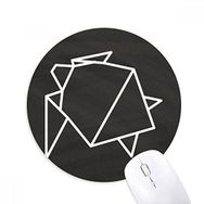Dıythinker Soyut Origami Kaplumbağa Geometrik Şekilli Baskılı Yuvarlak Kaymaz Kauçuk Mouse Pad