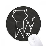 Dıythinker Soyut Origami Kedi Geometrik Şekilli Baskılı Yuvarlak Kaymaz Kauçuk Mouse Pad