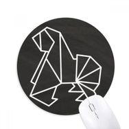 Dıythinker Soyut Origami Köpek Geometrik Şekilli Baskılı Yuvarlak Kaymaz Kauçuk Mouse Pad
