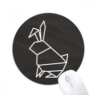 Dıythinker Soyut Origami Tavşan Geometrik Şekilli Baskılı Yuvarlak Kaymaz Kauçuk Mouse Pad