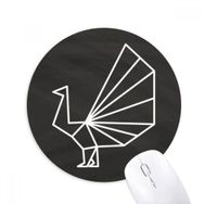 Dıythinker Soyut Origami Tavuskuşu Geometrik Şekilli Baskılı Yuvarlak Kaymaz Kauçuk Mouse Pad