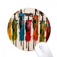 Dıythinker Soyut Sanat Afrika Siyah Savaşçı Baskılı Yuvarlak Kaymaz Kauçuk Mouse Pad