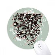 Dıythinker Soyut Tasarım Desen Grafiti Sokak Baskılı Yuvarlak Kaymaz Kauçuk Mouse Pad