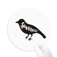 Dıythinker Sparrow Siyah ve Beyaz Hayvan Baskılı Yuvarlak Kaymaz Kauçuk Mouse Pad