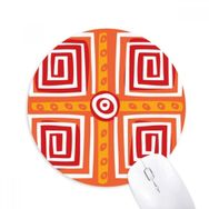 Dıythinker Spiral Kutular Meksika Totems Antik Uygarlık Baskılı Yuvarlak Kaymaz Kauçuk Mouse Pad
