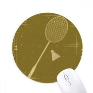 Dıythinker Spor Badminton İllüstrasyon Desen Baskılı Yuvarlak Kaymaz Kauçuk Mouse Pad