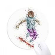 Dıythinker Spor Kayak Kayak Karikatür Stil İllüstrasyon Baskılı Yuvarlak Kaymaz Kauçuk Mouse Pad