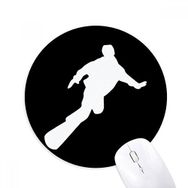 Dıythinker Spor Kaykay Siyah Siluet Baskılı Yuvarlak Kaymaz Kauçuk Mouse Pad