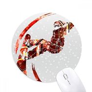 Dıythinker Spor Kaykay Suluboya Kayak İllüstrasyonu Baskılı Yuvarlak Kaymaz Kauçuk Mouse Pad