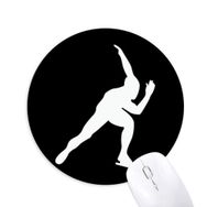 Dıythinker Spor Paten Siyah Siluet Baskılı Yuvarlak Kaymaz Kauçuk Mouse Pad