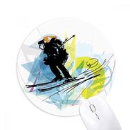 Dıythinker Spor Sporcular Kayak Spor Suluboya Çizimi Baskılı Yuvarlak Kaymaz Kauçuk Mouse Pad