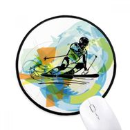 Dıythinker Sporcular Kayak Sporları Freestyle Suluboya Yuvarlak Kaymaz Mouse Pad