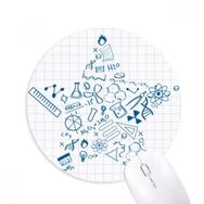 Dıythinker Star Strokes Stili Fiziksel Kimya Sembolü Baskılı Yuvarlak Kaymaz Kauçuk Mouse Pad