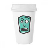 Dıythinker Suprised Abstract Face Sketch Emoticons Online Chat Classic Mug Beyaz Çömlek Seramik Kupa