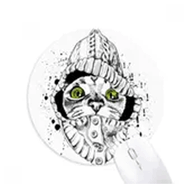 Dıythinker Süveter Beyaz Kedi Kafası Hayvan Hayvan Sevgili Yuvarlak Kaymaz Kauçuk Mouse Pad