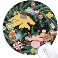 Dıythinker Tablo Japon Kültürü Yaprak Çiçek Yuvarlak Kaymaz Kauçuk Mouse Pad