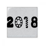 Dıythinker Tatil Fontu 2018 Happy New Year Seramik Bisque Fayans 10x10 cm Seramik Karo